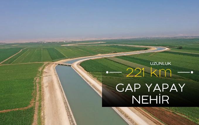 Gap sulama kanalı 221 km uzunluğuna ulaştı. Türkiye'nin en uzun yapay nehri.